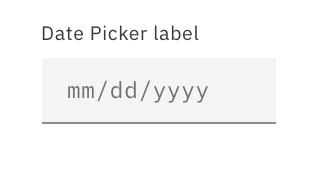 carbon-datepicker-basic.png default concept on a Datepicker component in Carbon Design System.